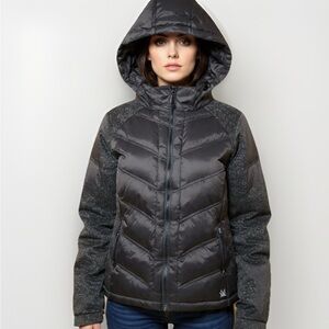 Vortex Down Puffer Womens Jacket Black Size Medium Hooded Down Winter Coat Ski